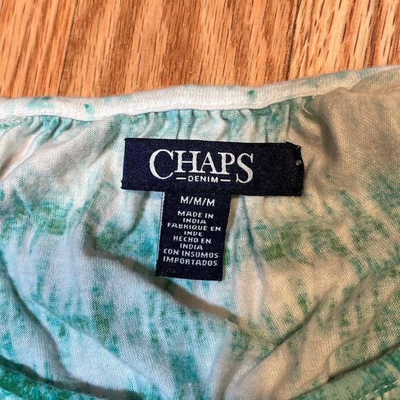 Chaps Green Tie Dyed Top, Medium - Picture 3 of 7